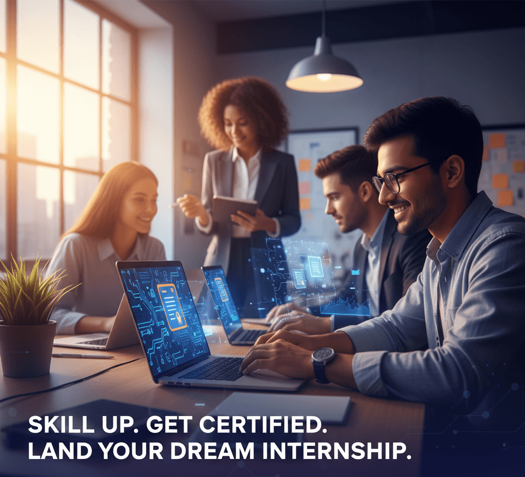 Students achieving career success through internship programs